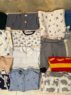 Mixed Baby Boy Clothing Lot Of 20 Onesies Rompers Shirts Bodysuits 0-6Months